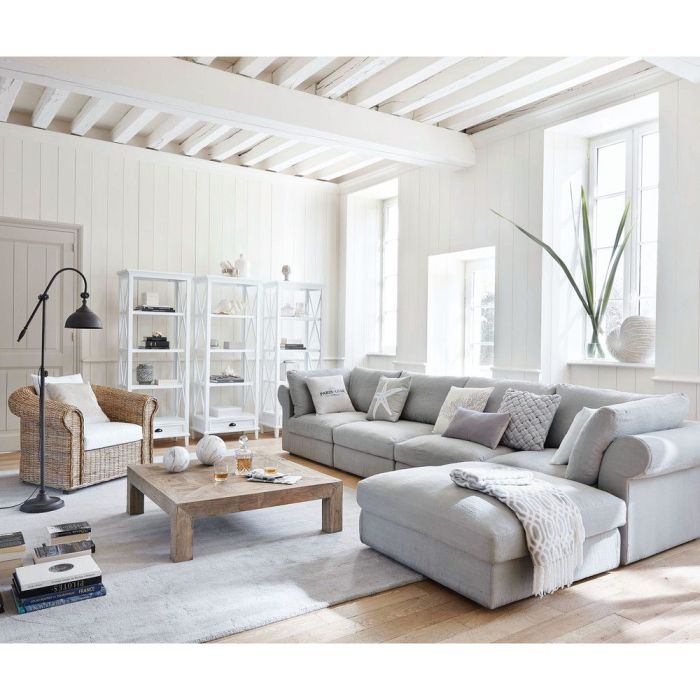 Wohnzimmer modern grau weiss